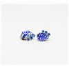 Image 1 : ART GLASS BLUE CLIP EARRINGS