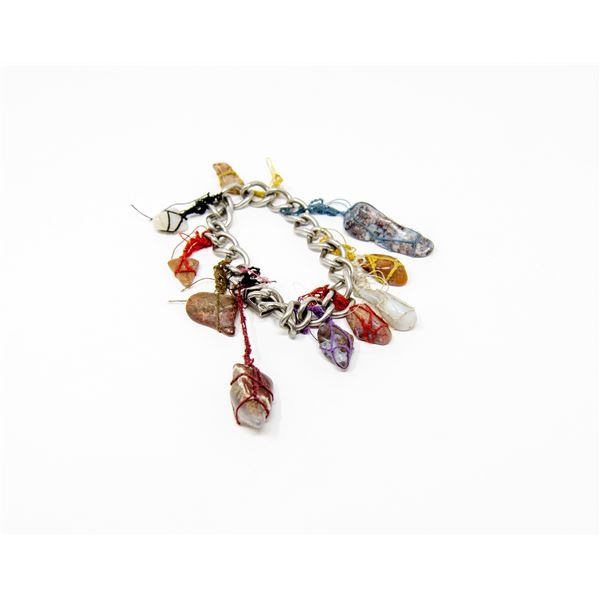 925 SILVER AND STONE BRACELET