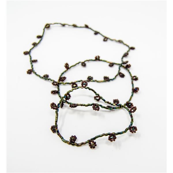 14" BEADED SET NECKLACE BRACELET AND ANKLET