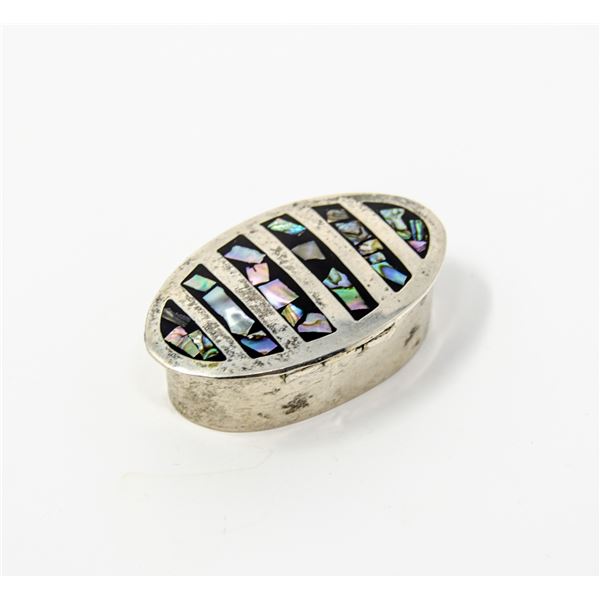 SILVER 925 KEEPSAKE BOX WITH SHELL INLAY SMALL