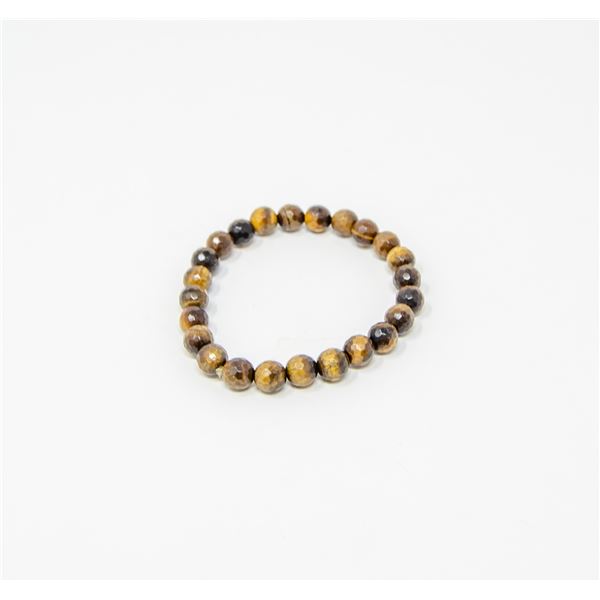 BROWN CUT GLASS BEADED BRACELET