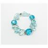 Image 1 : BLUE ART GLASS BEADED BRACELET