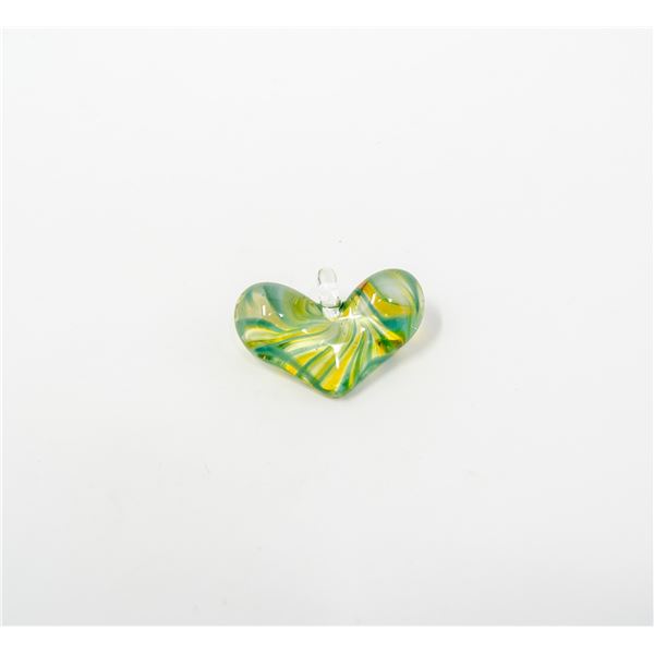 1x2" BLOWN GLASS HEART PENDANT
