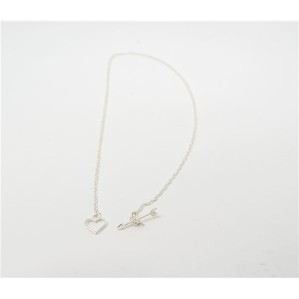 17.5" 925 SILVER CHAIN W HEART AND ARROW CLOSURE