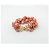 Image 1 : TRIPLE STRAND PINK STONE BRACELET
