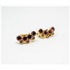 Image 1 : GOLD TONE WITH PURPLE AND CLEAR STONE EARRINGS