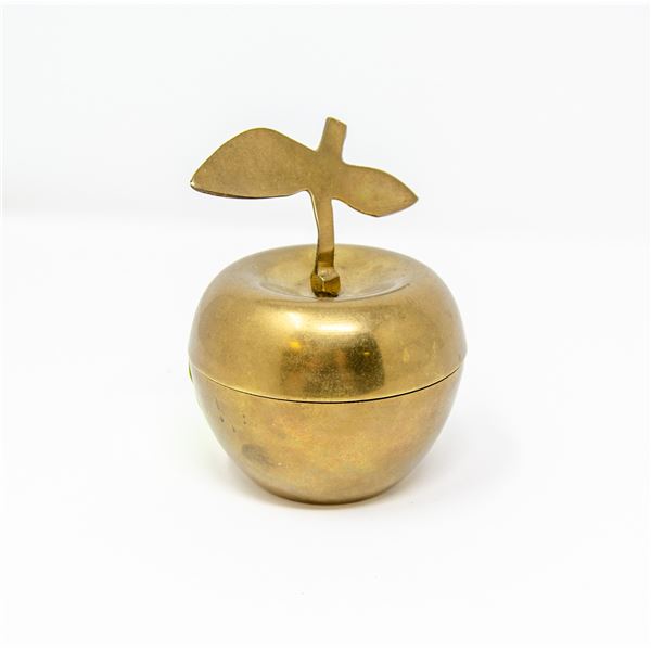 BRASS TEACHERS APPLE KEEPSAKE BOX