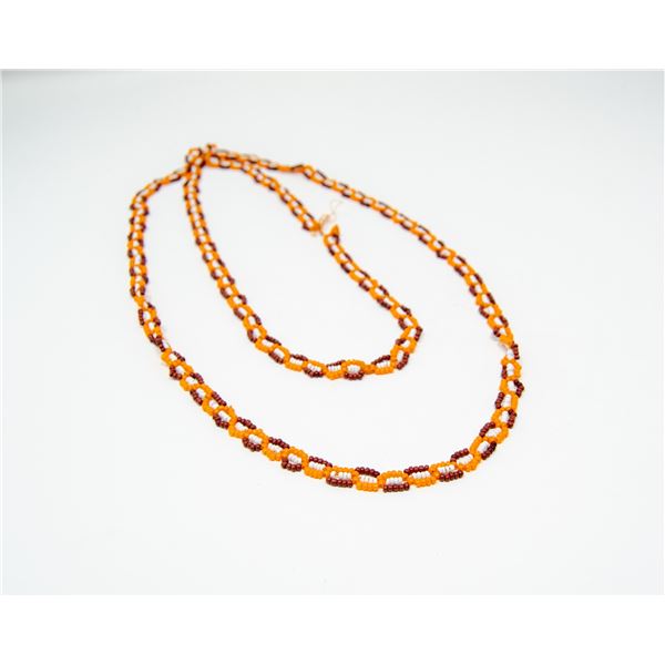 ORANGE TONE BEADED NECKLACE
