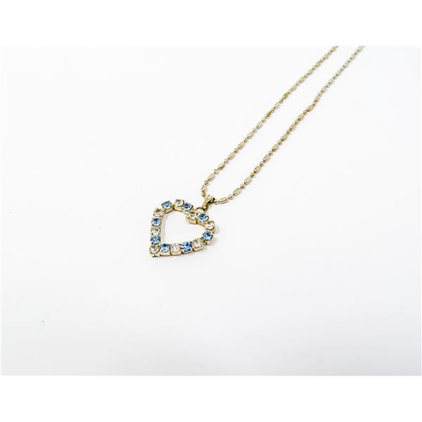 VINTAGE COSTUME JEWELLERY HEART PENDANT NECKLACE