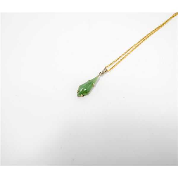 18" GOLD FILLED NECKLACE WITH JADE PENDANT