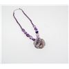 Image 1 : AMETHYST ROSE PENDANT AND BEADED NECKLACE
