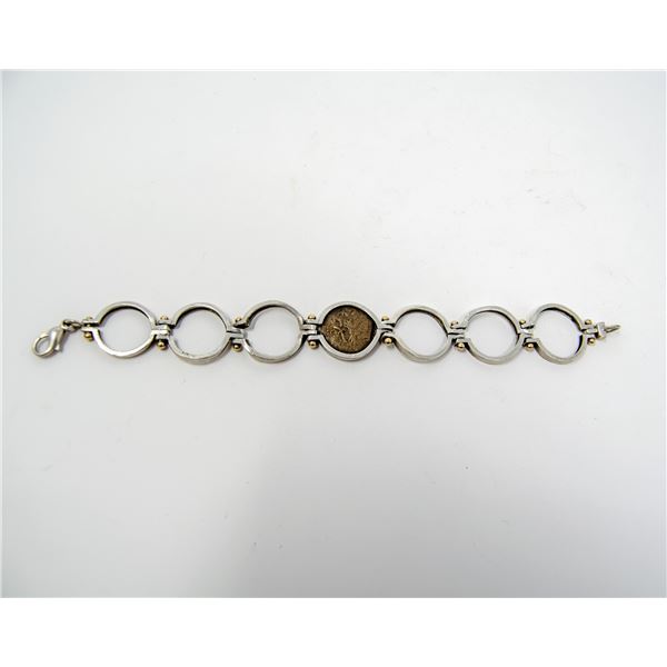 925 SILVER BRACELET WITH ANCIENT COIN