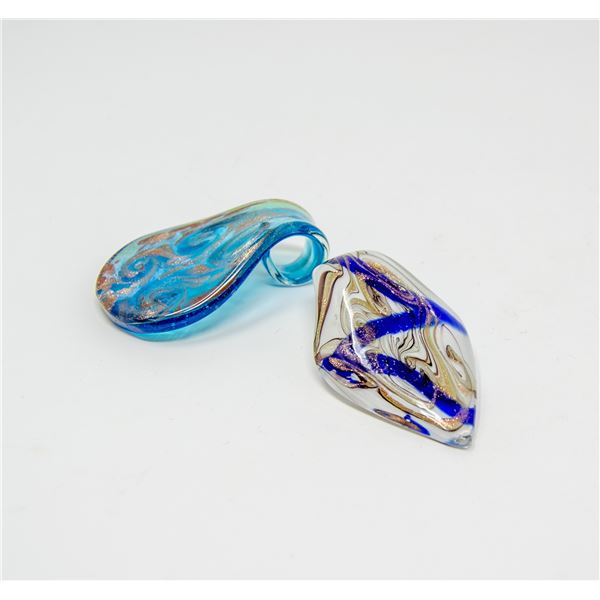 2 X MURANO GLASS PENDANTS