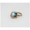 Image 1 : SILVER TONE DESIGNER RING WITH BLUE STONE SIZE 8