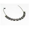 Image 1 : 15" BLACK COLOURED FLOWER NECKLACE