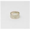 Image 1 : 925 SILVER BAND WITH FLORAL ENGRAVING SIZE 6.75