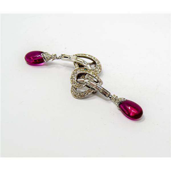 COSTUME JEWELLERY HEART DROP EARRINGS WITH