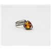 Image 1 : SILVER WIRE WRAP RING SIZE 8 WITH ORANGE BEAD