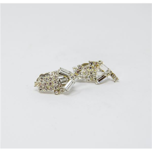 COSTUME JEWELLERY RHINESTONE CLIP EARRINGS