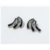 Image 1 : VINTAGE BLACK AND SILVER TONE CLIP EARRINGS