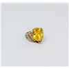 Image 1 : 925 SILVER RING WITH YELLOW PEAR SHAPED STONE
