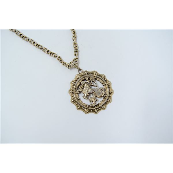 LARGE COSTUME JEWELLERY DRAGON PENDANT NECKLACE