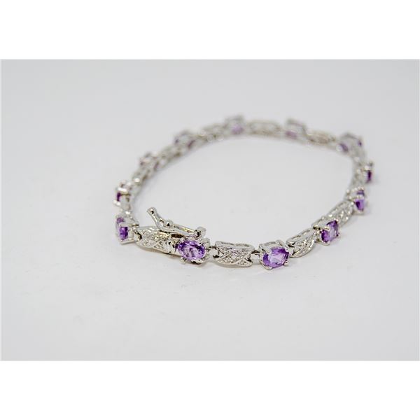 925 SILVER AND AMETHYST BRACELET
