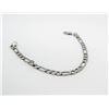 Image 1 : SILVER TONE FIGARO LINK BRACELET 9.5"