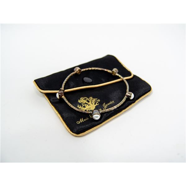 HAWAIIAN PEARL AND SILVER BANGLE