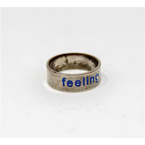 SILVER TONE FEELING RING SIZE 7.25