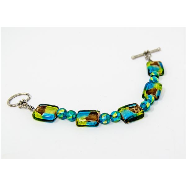 8" MURANO STYLE GLASS BRACELET