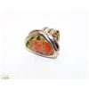 Image 1 : 925 SILVER RING WITH LARGE UNAKITE STONE SIZE 7