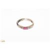 Image 1 : 925 SILVER BAND WITH PINK AND RED STONE SIZE 6