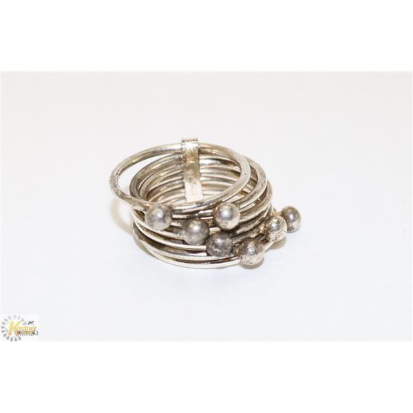 925 SILVER RING MULTI WITH BALL DETAIL SIZE 5.5