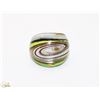 Image 1 : ITALIAN BLOWN GLASS RING SIZE 6