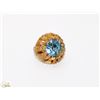 Image 1 : GOLD COLOUR FASHION RING WITH BLUE STONE SIZE 5.5