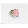 Image 1 : 925 SILVER RING WITH LARGE ROSE QUARTZ SIZE 5
