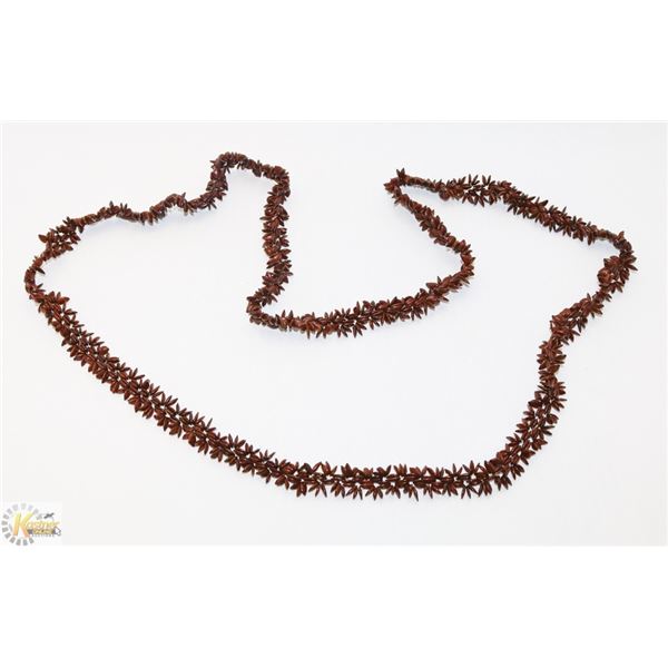 56" BEADED SEED NECKLACE FLORAL PATTERN