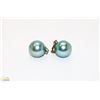 Image 1 : VINTAGE BLUE BALL CLIP EARRINGS