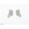 Image 1 : VINTAGE LISNER SILVER TONE FILIGREE LEAF EARRINGS