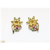 Image 1 : VINTAGE COSTUME JEWELLERY FLORAL EARRINGS