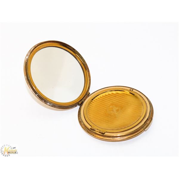 ANTIQUE GOLD TONE LADIES COMPACT