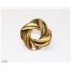 Image 1 : LARGE GOLD TONE DOUBLE LOOP RING ADJUSTABLE SIZE