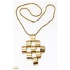 Image 1 : LARGE GOLD TONE FASHION NECKLACE WITH PENDANT
