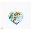 Image 1 : ITALIAN GLASS BLUE HEART PENDANT