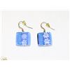 Image 1 : MURANO GLASS BLUE DROP EARRINGS