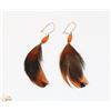 Image 1 : BROWN FEATHER EARRINGS