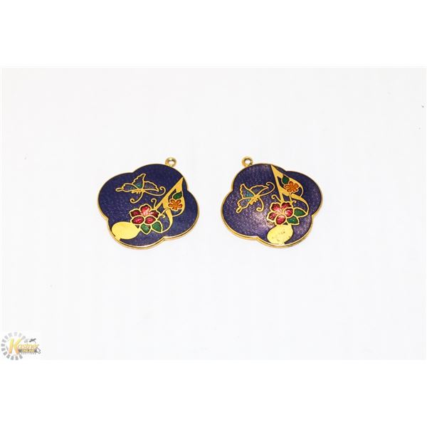 GOLD TONED ENAMEL EARRINGS