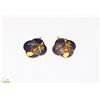 Image 1 : GOLD TONED ENAMEL EARRINGS