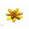 Image 1 : YELLOW TONE ACRYLIC FLOWER BROOCH